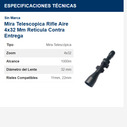 mira-telescopica-rifle-aire-4x32-mm-retícula-contra-entrega