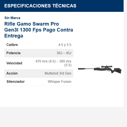 rifle-gamo-swarm-pro-gen3i-1300-fps-pago-contra-entrega