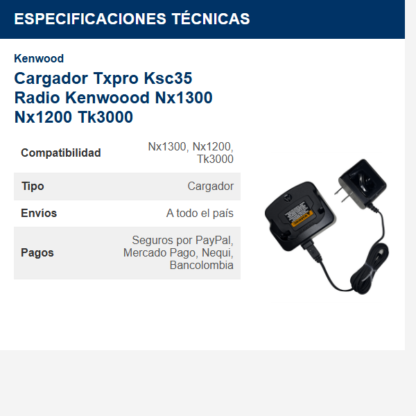 cargador-txpro-ksc35-radio-kenwoood-nx1300-nx1200-tk3000