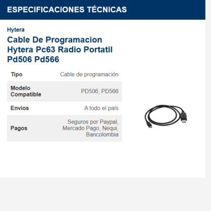 cable-de-programacion-hytera-pc63-radio-portatil-pd506-pd566