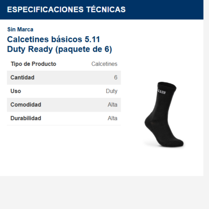 calcetines-básicos-511-duty-ready-paquete-de-6