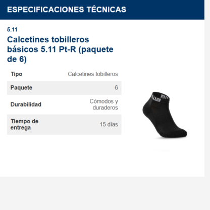 calcetines-tobilleros-básicos-511-pt-r-paquete-de-6