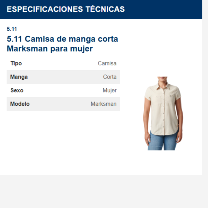 511-camisa-de-manga-corta-marksman-para-mujer