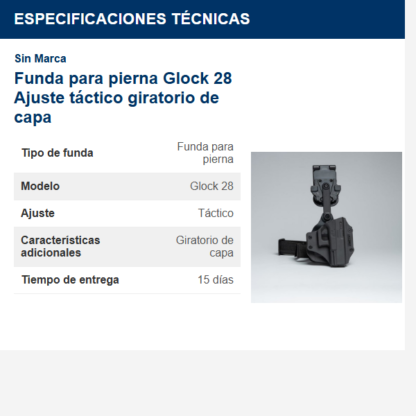 funda-para-pierna-glock-28-ajuste-táctico-giratorio-de-capa