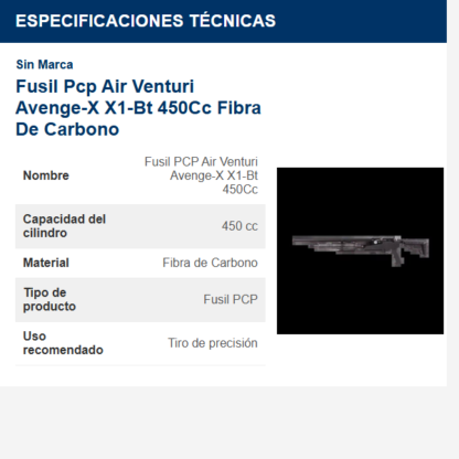 fusil-pcp-air-venturi-avenge-x-x1-bt-450cc-fibra-de-carbono