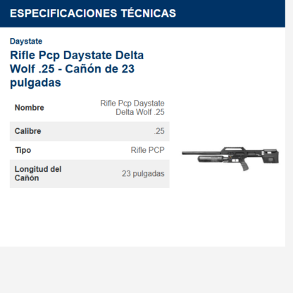 rifle-pcp-daystate-delta-wolf-25---cañón-de-23-pulgadas