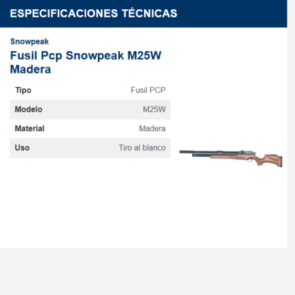 fusil-pcp-snowpeak-m25w-madera