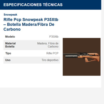 rifle-pcp-snowpeak-p35xtb--botella-maderafibra-de-carbono